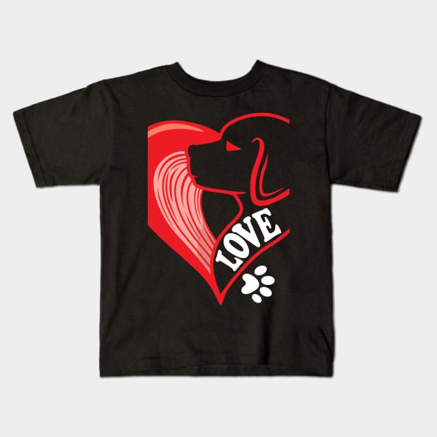 i love dogs, dog footprint Kids T-Shirt by ThyShirtProject - Affiliate